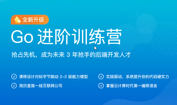 极客大学-Go进阶训练营第三期|价值6999元|对标字节2-2|完结